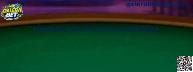 Tabela de valor das cartas no blackjack